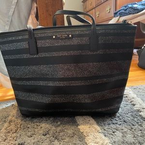 Black and silver tote